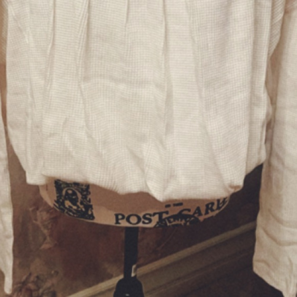 FREE PEOPLE CHERI LONG SLEEVE BUBBLE TOP WHITE MEDIUM - Picture 7 of 8
